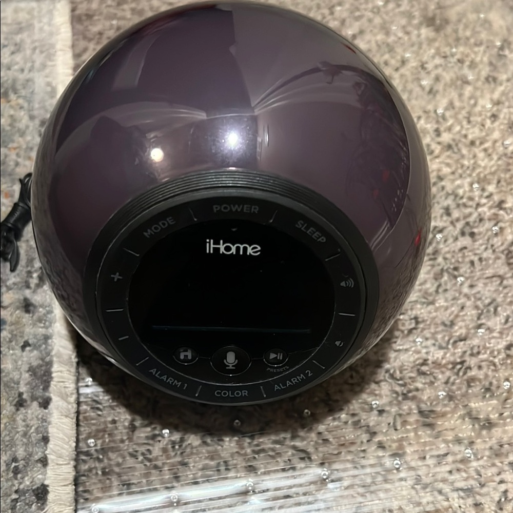 iHome Spherical Purple Clock Speaker